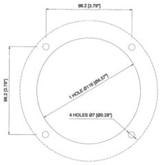 Round Mounting Flange, flush mount helms, Uflex, marine accessories, helm pump, hydraulic helm, mechanical helm, black finish, boat's interior, helm system, boating adventures