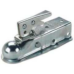 Fulton Coupler, 2" Ball, 3" Channel, 5,000 lb Capacity, COUPLER ZINC, PMG, USA, safety latch, padlock hole, trailer security, ball clamp assembly, zinc finish, SAE standard J684, trailer capacity, Class III receiver, stability, control, Fulton/wesbar (ceq