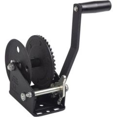 Fulton 142326 Single Speed Winch, Glossy Black, Heavy-Duty Towing, High-Carbon Steel Gears