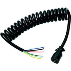 Bargman 54006044 Coiled Trailer Connector, 7-Way Molded Trailer Connector