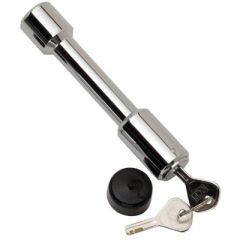 Lock-5/8" Chrome Dogbone, vehicle trailer, receiver lock, Class III-IV, towing adventures
