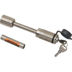 Stainless Steel Receiver Lock, vehicle and trailer securely connected, durable stainless steel, long-lasting performance, rust and corrosion resistance, maximum security, covered key slot, smooth operation, Fulton/Wesbar (Cequent), Class III receivers, to