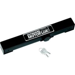 Outboard Motor Lock, safeguard, protection, security, heavy gauge steel, rust resistance, corrosion resistance, foam filler insert, noise reduction, vibration reduction, universal design, compatibility, boat owners, Fulton/Wesbar, highest quality, theft p