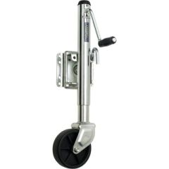 Fulton XP15 0101, 1,500 lb Max Load Trailer Swivel Jack, corrosion-resistant zinc plated finish, 8-inch rally wheel caster, Z-Max 600 Silver finish, 1500 lbs capacity, 10 inches screw travel