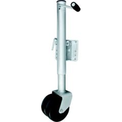 Attwood Fold Up Trailer Jack, 1500 lb., heavy-duty trailer jack, corrosion-resistant zinc-plated steel tubing, versatile trailer jack, convenient sidewind handle, polypropylene wheel, reliable trailer jack, Attwood Marine, 1000 lbs load capacity