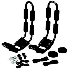 Kayak Roof Carrier, J Style, Attwood Marine, powder-coated steel, foam rubber protection pads, standard roof racks, kayaking adventures, watercraft, transportation, installation, durability, precision, safety, loading, unloading, protection, scratches, da