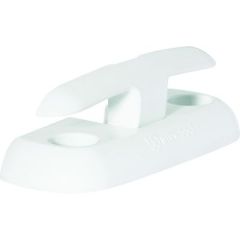 Attwood Fold Down Aluminum Dock Cleat, 8", small boats, watercraft, secure tie-off, fold-down design, marine-grade aluminum, corrosion-resistant, easy installation, white color, dock upgrade.
