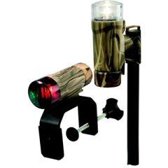 Attwood 141957 C-Clamp Mount Portable LED Nav Light Kit, Real Tree® Max-4 Camo, Telescoping Pole, Watercraft Safety, Marine Accessories, Nighttime Visibility