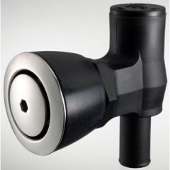 Attwood Fuel Tank Vent, 90 Degree Flush Mount, Stainless Steel, ABYC Standard, Flame-Retardant Black Plastic, Attwood Marine, 66419