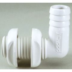 Attwood Thru Hull Connector, White 90 Degree, Boat Connector, Marine Connector
