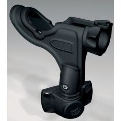 Attwood 50104 Pro Series Rod Holder, Combo Mount, Black, fishing accessory, innovative Combo mount, patented cam-lock system, vertical adjustment, horizontal rotation, stainless steel mounting post, casting rods, spinning rods, deep-tooth gear lock, combo