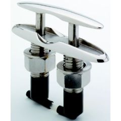 Attwood Neat Cleat 6, retractable stainless steel cleat, innovative drainage receptacles, durable 7/8" stainless steel rod, precision crafted, sleek design, convenient installation, versatile applications, polished stainless steel finish, marine accessori