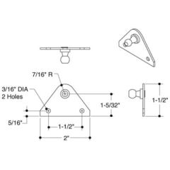 Attwood Flat Gas Spring Mounting Bracket, Stainless Steel, Pem Type Ball, SL40 Finish, Marine Environment, Boat, Watercraft, Installation, Corrosion Resistance, Durability, Performance.