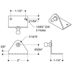 50 Ser S.S. Bracket, Reverse Ball