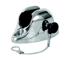 Taco Ball & Socket Flat Deck Hinge, marine grade stainless steel, canvas top fitting, Delrin insert, windshield headers, quick release pull, D-ring pin, 5-year warranty, 7/8", 1", 1-1/4" tubes, flat design, boat aesthetics, durability, functionality, styl