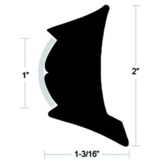 Rigid Rubrail, Black PVC