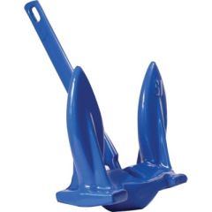 Greenfield Navy Anchor, PVC Coated, boating enthusiasts, sand and mud, vessel, durability, longevity, reverse action shank, royal blue, vinyl-coated finish, corrosion protection, wear resistance, boats up to 14 feet, 10 lb anchor, fishing, water sports, p