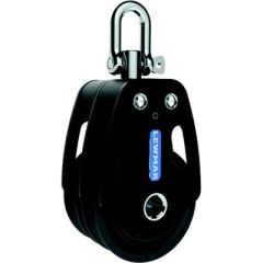 Lewmar 50MM HTX Block, Double, Black, 3/8" Line, sailing equipment, Racing Range, high-quality materials, aluminum side cheeks, delrin ball bearings, working load limit, sailing adventures, line technology, precision craftsmanship