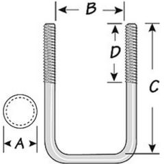 Tie Down Engineering Zinc Plated Square U-Bolt Kit, Trailer Mounting Solution