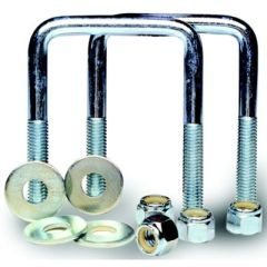 Tie Down Engineering Zinc Plated Square U-Bolt Kit, trailer frame, mounting brackets, durable installation, Tiedown Engineering, zinc plated finish, precise measurements, flat washers, nylon nuts, heavy equipment, valuable cargo, robust construction, worr