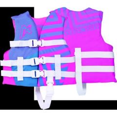 Airhead 3008102AHPSB Child/Youth Trend Vest, Pink/Blue, U.S. Coast Guard, Type III, life jacket, children, water activities, safety, polyester fabric, secure fit, side release buckles, Cz watersports, chest size, weight range, comfort, explore, confidence