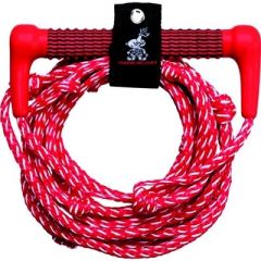 Airhead AHWSR02 25' Wakesurf Rope, Red, PolyE 5 piece sectional wakesurf rope, Cz watersports, high-quality water sports equipment, durable wakesurf rope, vibrant red color, adjustable length, break strength 1200 lbs, stylish water sports gear, standout d