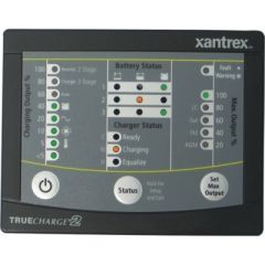 Truecharge2 Battery Charger Remote Panel, battery charger, remote panel, TRUECharge2, charging data, battery banks, charging experience, charger output, battery type, faults, warnings, battery bank, parallel stacking, Xantrex technologies, charging capabi