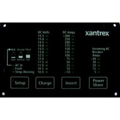 Xantrex Freedom Remote Panel, FDMS REMOTE PANEL-25FT CABLE, power system, inverter/charger, RV, boat, energy consumption, battery set-up, LED displays, real-time information, AC input, DC voltage, DC amperage, splash-resistant design, outdoor use, AC brea