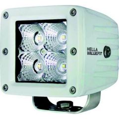 Hella 357204041 Valuefit Cube 4 LED Spot Light Kit, White, high intensity illumination, durable die-cast aluminum housing, multivolt capability, energy-efficient, compact design, versatile installation, hassle-free setup, reliable lighting, efficient perf