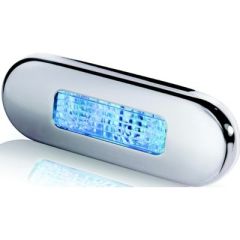 Hella Oblong LED Step Lamp, 12/24V, Stainless Steel, Blue LEDs, deck lighting, step lighting
