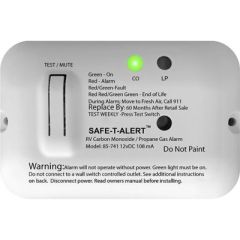MTI Industries 85741WT 85 Series Safe-T-Alert CO/Propane Alarm, White, RV Gas Alarm, Carbon Monoxide Detector