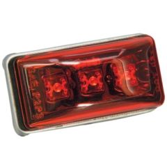 LED Mini Marker, Sm. Red, vehicle lighting, side marker, clearance light, Fulton/Wesbar, waterproof, durability, compact size, red LED, visibility, easy installation, self-grounding, stud mounting, safety, style, quality, reliability