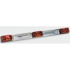 LED Identification Light Bar, Red, vehicle enthusiast, waterproof light bar, red lights, stainless base, stud mounting, compact, powerful, style, safety