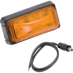 LED Rectangular Marker/Clearance Light, vehicle lighting, waterproof construction, snap lock base mount, easy installation, lamp, black base, black wire, frame ground feature, Fulton/Wesbar (Cequent), amber lens color, compact size, stylish touch, upgrade
