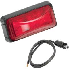 LED Rectangular Marker/Clearance Light, vehicle lighting, waterproof light, snap lock base mount, frame ground, Fulton/wesbar, red lens color, compact size, safety, style, visibility, durability, convenience
