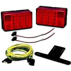 Trailer Light Kit LED 4X6, visibility, safety, low profile tail lights, LED lights, trailer wiring harness, secure connection, car wiring harness, license plate bracket, Fulton/Wesbar, durability, enhanced visibility, easy installation, peace of mind.