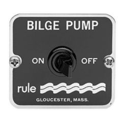 Rule 2-Way Bilge Panel Switch, marine vessel, bilge pump, stainless steel, control panel, marine industry, electrical needs