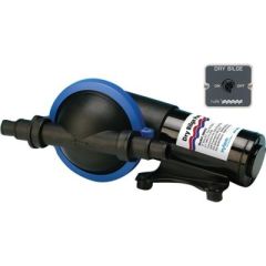 Jabsco DB412 Dry Bilge Pump, 12V, Rule Manufactured, Self-Priming, Filter-Free, 4 Gallons Per Minute, Back Flow Prevention, 90° Thru-Hull Fitting