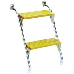 Garelick EEz-In Cockpit Steps, Anodized Aluminum Oak Treads
