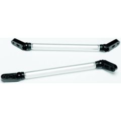Taylor Anodized Aluminum Windshield Support Bar, Nylon Fittings, Walk-thru Windshield, Boating Experience, High-quality, Corrosion Resistance, Pivot Design, Easy Installation, Compact Design, Aesthetics Enhancement, Boat Upgrade, Confidence Boost