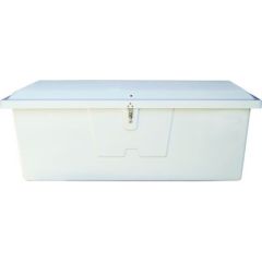 Std Med Dock Box, fiberglass dock boxes, marine storage, UV gelcoat finish, stainless steel latch, gas shock lifts, medium-sized dock box, Taylor products, boating storage, marine organization