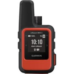 Garmin 0100260200 Inreach® Mini 2 Satellite Communicator, Flame Red, GPS device, off-grid adventures, global satellite coverage, TracBack® routing, digital compass, Garmin Explore app, battery life, emergency communication, outdoor exploration.