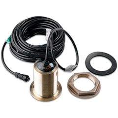 12° Tilt Bronze Thru-Hull Ducer, BRNZ TH XDCR, transducer, boating, depth readings, deadrise compensation, drag minimization, power handling, temp sensor, cable length, Garmin, marine electronics, boating enthusiast