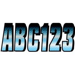 Hardline Series 300 Registration Kit, Carbon Fiber, Block Font, Color Gradations, Boat, PWC, Snowmobile, UV Coating, Fuel Resistant, Scratch Resistant, Factory Matched, Compliance, Easy Application, Color Chrome, Black