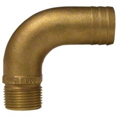 Groco FFC Bronze Full Flow 90 Degree Pipe-To Hose Adapter, NPT Thread, marine applications