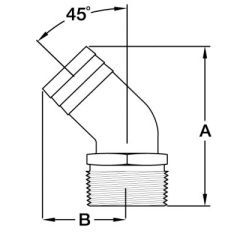 Groco PTHD Bronze Standard Flow, 45 Degree, Pipe-To-Hose Adapter, NPT Thread, Premium Bronze Material, 1-1/2" Size, Efficient Water Transfer, Corrosion Resistance, Secure Fit, Durable Construction, Plumbing Projects, Industrial Applications