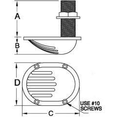 Groco STH Bronze Scoop Thru-Hull, Marine Plumbing