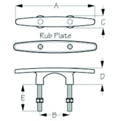 Sea-Dog 041860 Arch Stud Mount Stainless Steel Cleat, 10", docking cleat, stainless steel cleat