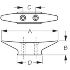 Sea-Dog 0421051 Closed Base Brass Cleat, 5", Boat Cleat