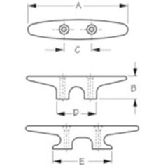 Black Nylon Open Base Cleat, 8", Sea-dog Line, Marine Accessories, Heavy-duty, Injection Molded, Corrosion Resistance, UV Resistance, Flared Posts, Easy Installation, Stylish, Durable, Reliable, Convenient Packaging